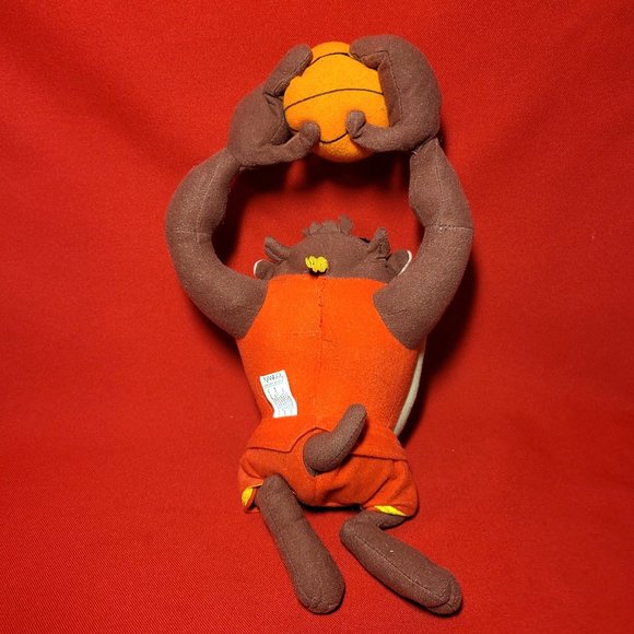 Nanco Looney Tunes Space Jams Taz Basketball Slam Dunking Plush 10" 2010 - Picture 4 of 12